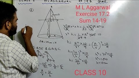 Mensuration Class 10 || M L Aggarwal || Icse || Exercise 17.2 || Volume and Surface area of cone