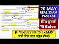 Reading tips and tricks ਇੱਕ ਚੁਟਕੀ 'ਚ all answers correct 40/40 real exam passage 20 may ielts exam