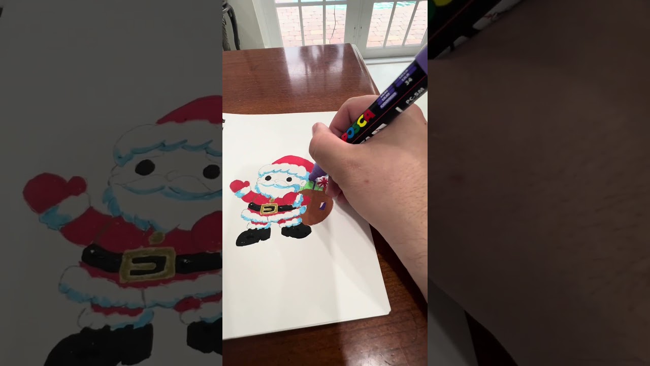 Santa&rsquo;s ready to spread Christmas cheer #SantaClaus #ChristmasArt #HolidaySeason #santadrawing