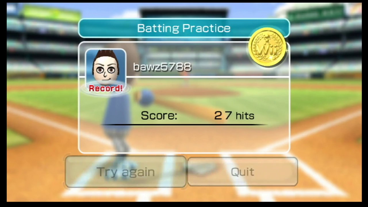 Wii Sports Baseball Training Gameplay YouTube