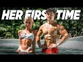 HER FIRST TIME + VACATION WORKOUT