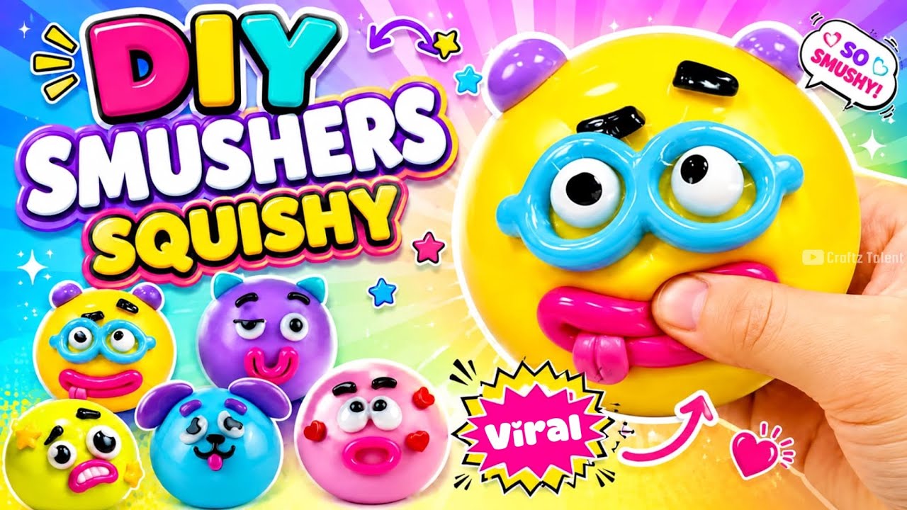 Fake Smushers Example DIY viral smushers squishy making at home 😱😳 crafts to do when your ...