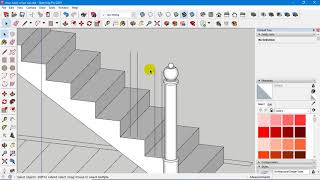 Vẽ lan can cầu thang trong Sketchup | How to make stair railing in Sketchup