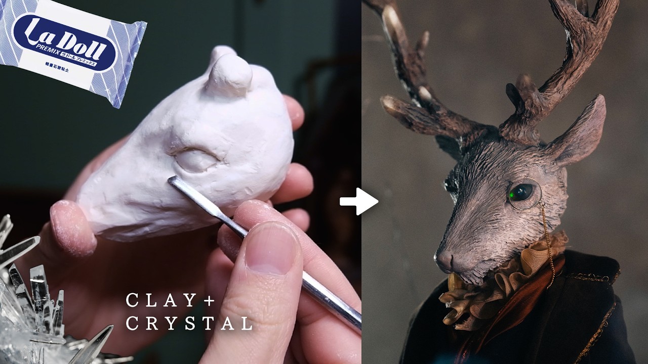 Sculpting the Crystal White Stag from Clay & Quartz | Fantasy Art