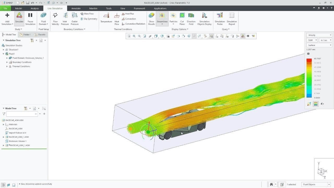 Streamlines in Creo Simulation Live | Creo 7.0 - YouTube