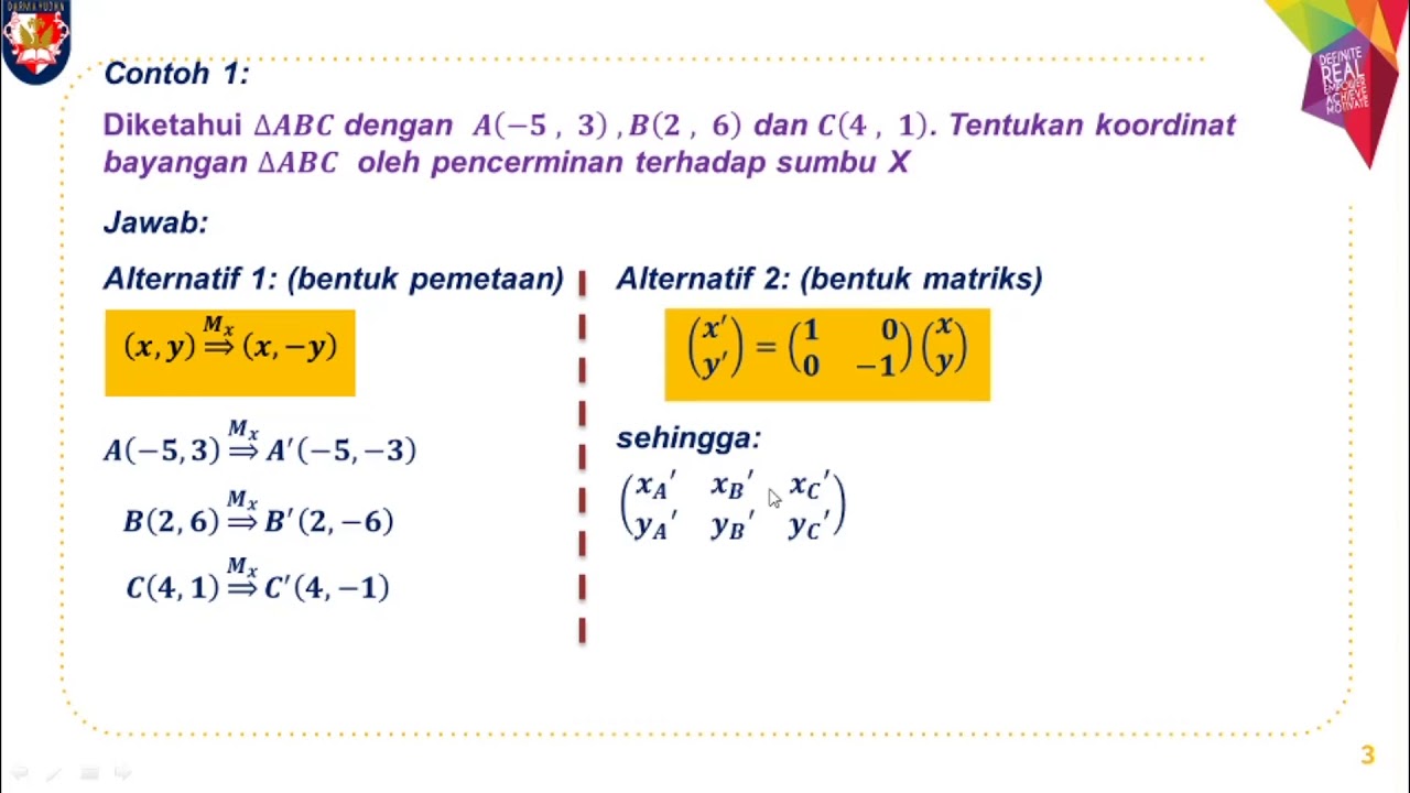  Transformasi Geometri  Part 3 Refleksi 1 YouTube