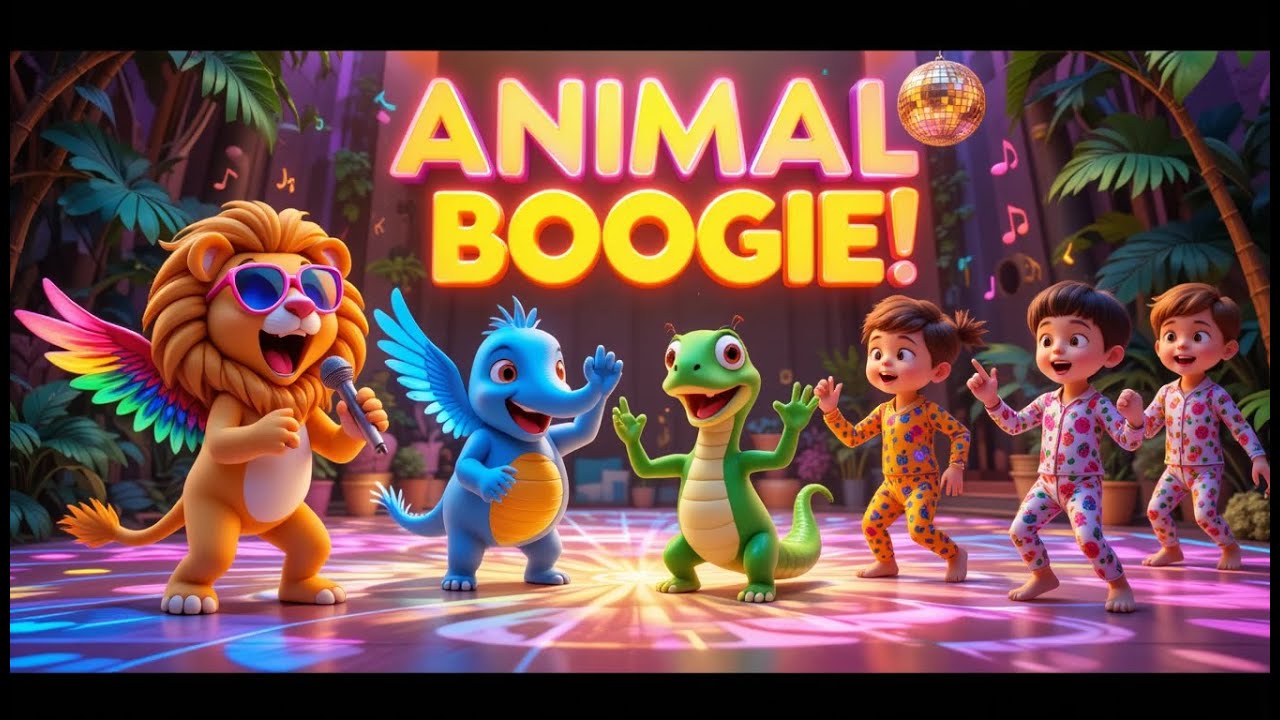 "Animal Boogie Dance 🕺 | Fun Movement Song for Kids | Animated Disco ...