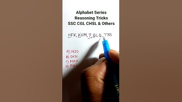 Alphabet Series| Missing Letter Series| Reasoning Classes| Reasoning for SSC CGL GD CHSL|#shorts