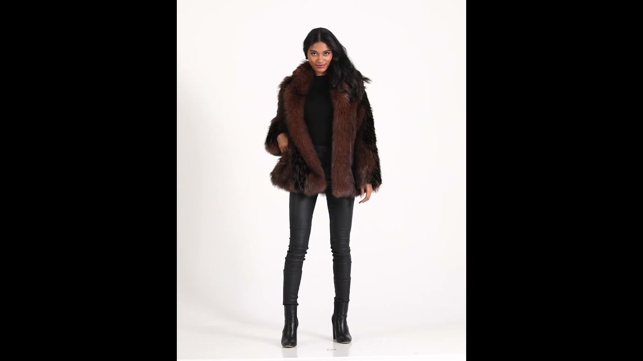 LEINWÄNDE FAUX FUR JACKET フォックス　ファージャケット Horizontal Layer Fox Fur Jacket - Real fox fur - Haute Acorn