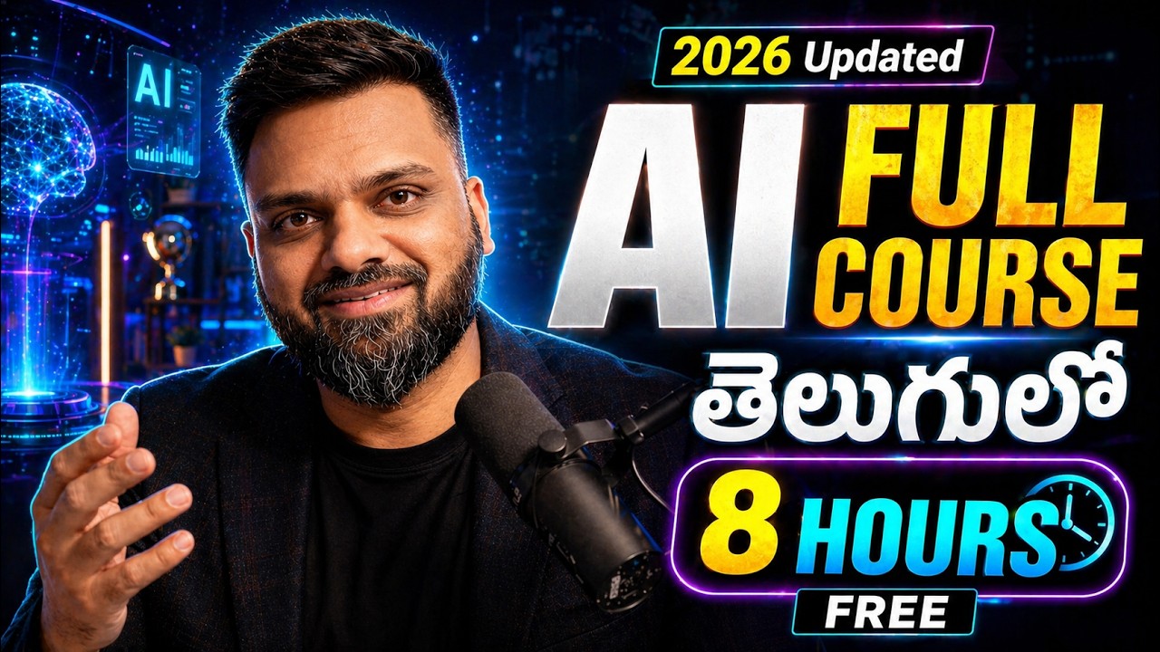 8-Hour AI Masterclass in Telugu: From Basics to Advanced Tools