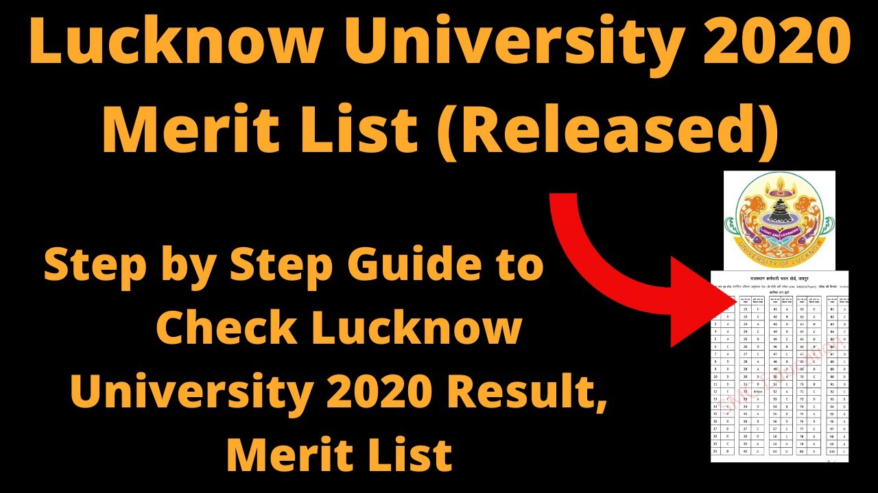 Lucknow University 2020 Merit List (Out) - How to Check Lucknow University 2020 Result, Merit List