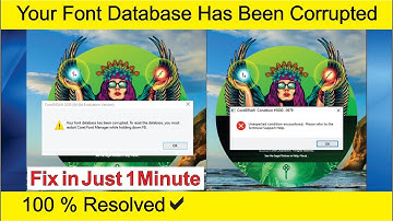 Your Font Database Has been Corrupted  | CorelDraw 2020 में आपका फॉन्ट डेटाबेस करप्ट हो गया है