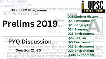Prelims 2019 PYQ discussion| Question 21-30| #upscprelims #upsc2023 #pyqdiscussion #pyq #upsc #ias