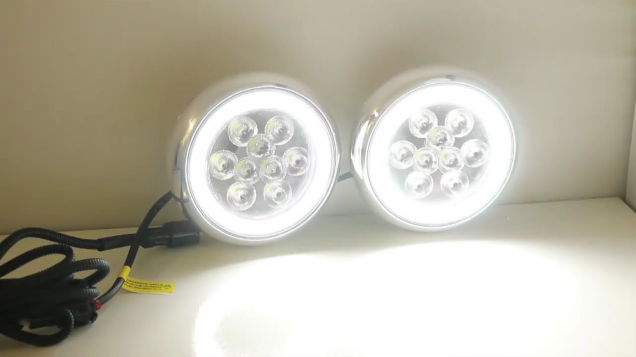 MINI Cooper OEM Style LED Halo Rally Driving Light Demo - YouTube