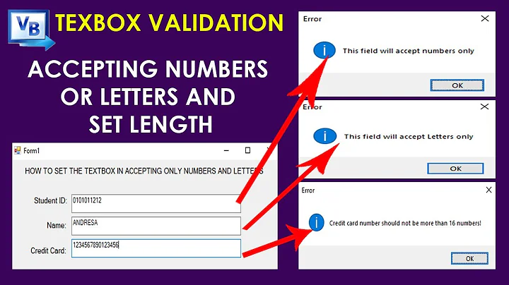 VB.Net How to Validate TextBox in Accepting Only Numbers or Letters and Set the Max Length [TAGALOG]