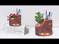 Pan holder With Tree planter Making || Cement flower vase - Cement tree pot making