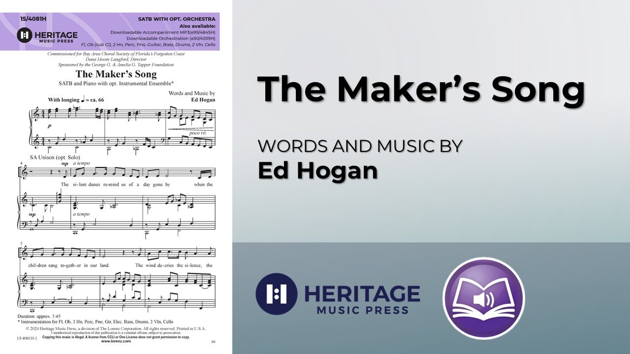 The Maker's Song (SATB) | Ed Hogan - YouTube