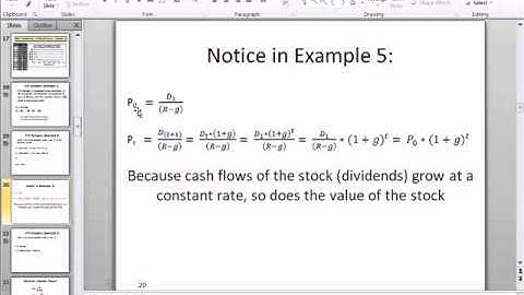 ACCTG 455: Excel Finance Class 65: Calculate Stock Price at Time t using Dividend Growth Model