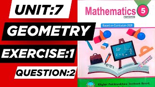 Full Class 5th Math New Book Chapter 7 Geometry Exercise 1 Question 2 | Class 5 Math Unit 7 Exercise 1 Q2 Update