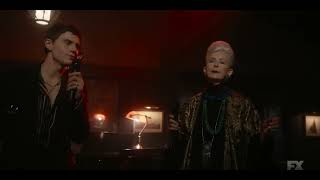 American Horror Story 10x01 Austin (Evan Peters) & Belle (Frances Conroy) Sing Island in the Stream