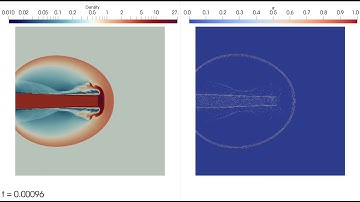 Hypersonic astrophysical jet (Mach~2000) simulation using a hybrid DG/FV solver