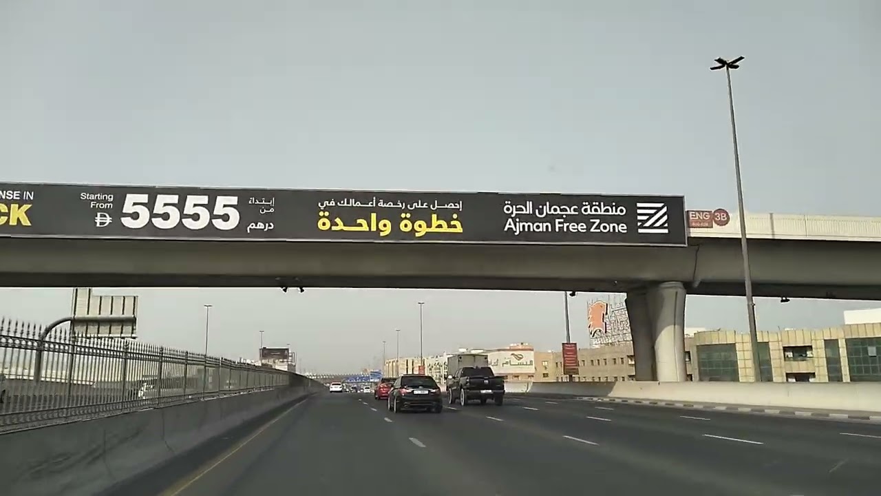 Driving on the Dubai road during weekends.