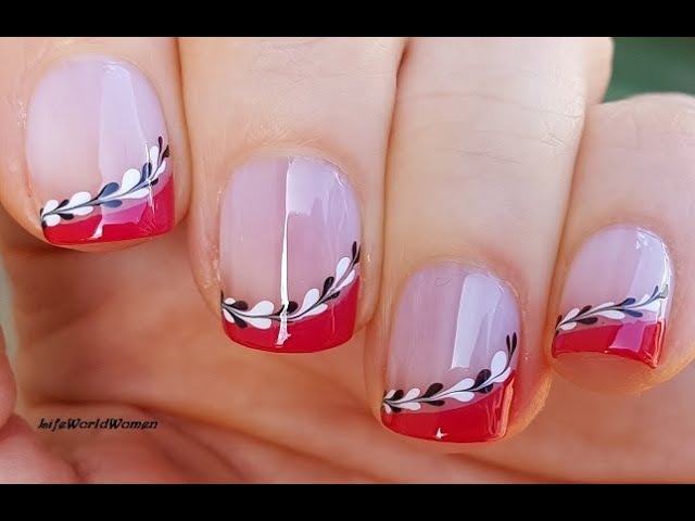 40 Modern French Style Nails To be Wearing in 2022 : Red Layered French Mani