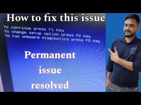 To continue press F1 key | to change setup option press F2 key | to run onboard diagnostics press F5