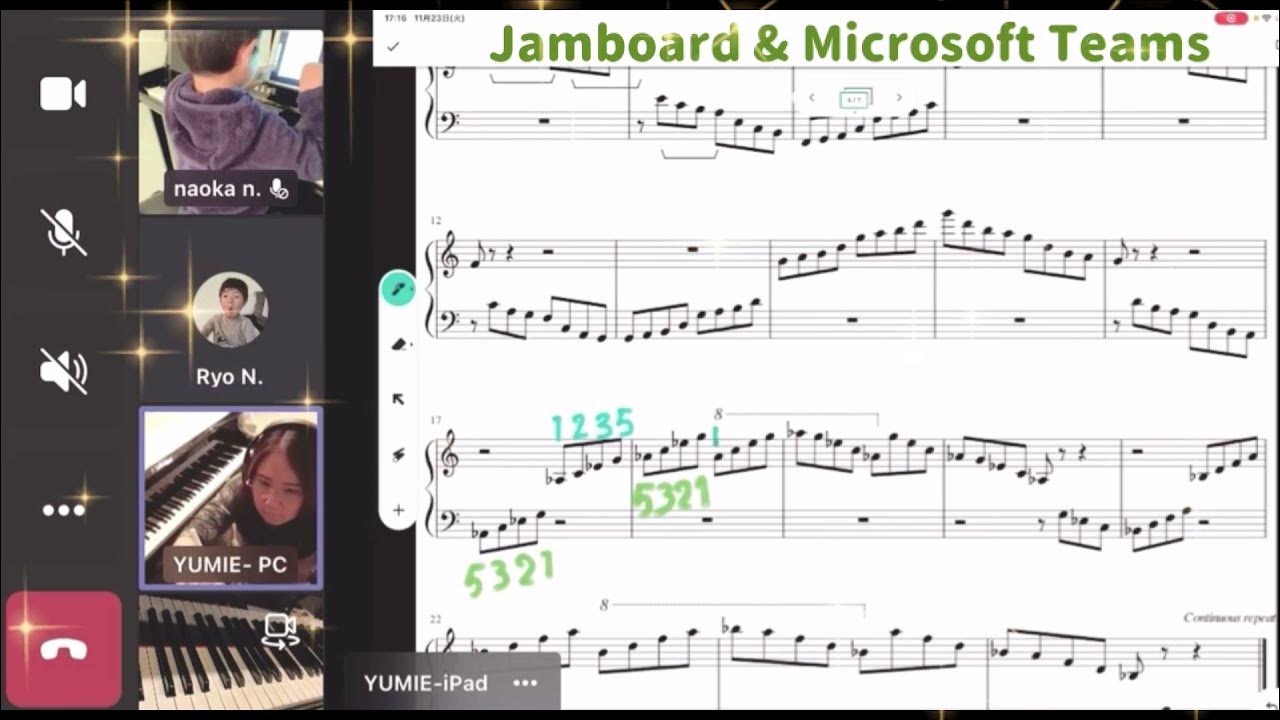 Jamboard≠Microsoft Teams 楽譜を一緒に見ながらオンラインピアノレッスンが可能 YouTube