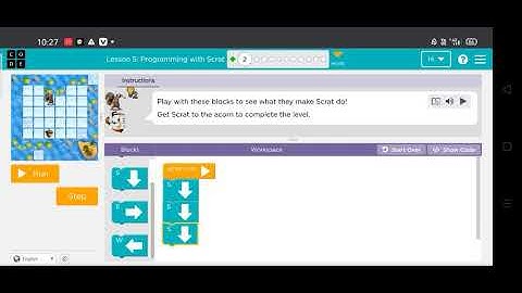 Code.org Course A lesson 5 Programming with Scrat