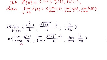 13.1 Limit of a vector valued function