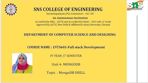 MongoDb Shell|Full stack Development|SNS INSTITUTIONS
