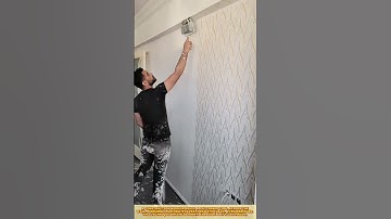 Skilled Worker Creating Elegant Decorative Wall Texture with Pattern Roller #workprocess #walldecor