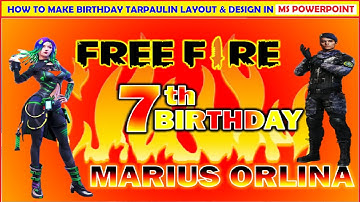 FREE FIRE II HOW TO MAKE BIRTHDAY TARPAULIN LAYOUT IN MS POWERPOINT II MS POWERPOINT TUTORIAL