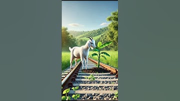 Goat planted a banana tree on the railway track 😭 #ai #goat #banana #tree