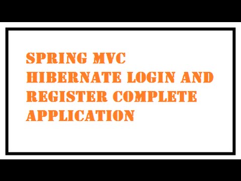 Spring MVC Hibernate Login Registration Complete Application