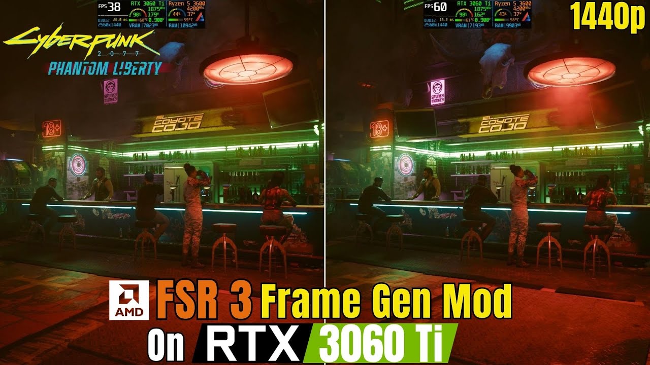 FSR 3 Frame Gen Mod on RTX 3060 Ti - Cyberpunk 2077 | Ryzen 5 3600 ...