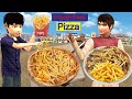 French fries pizza making tasty pizza cooking french fries hindi story funny hindi comedy