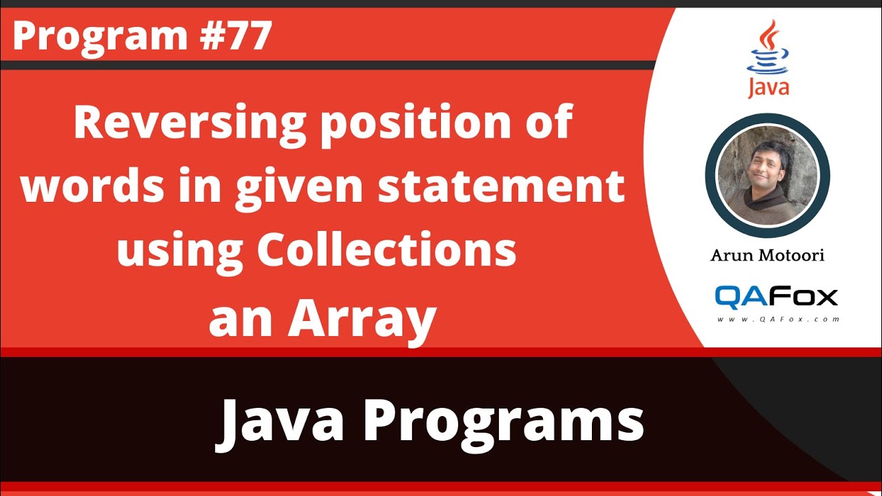 Java program to reverse the position of words in the String using ...