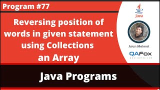Java program to reverse the position of words in the String using Collections