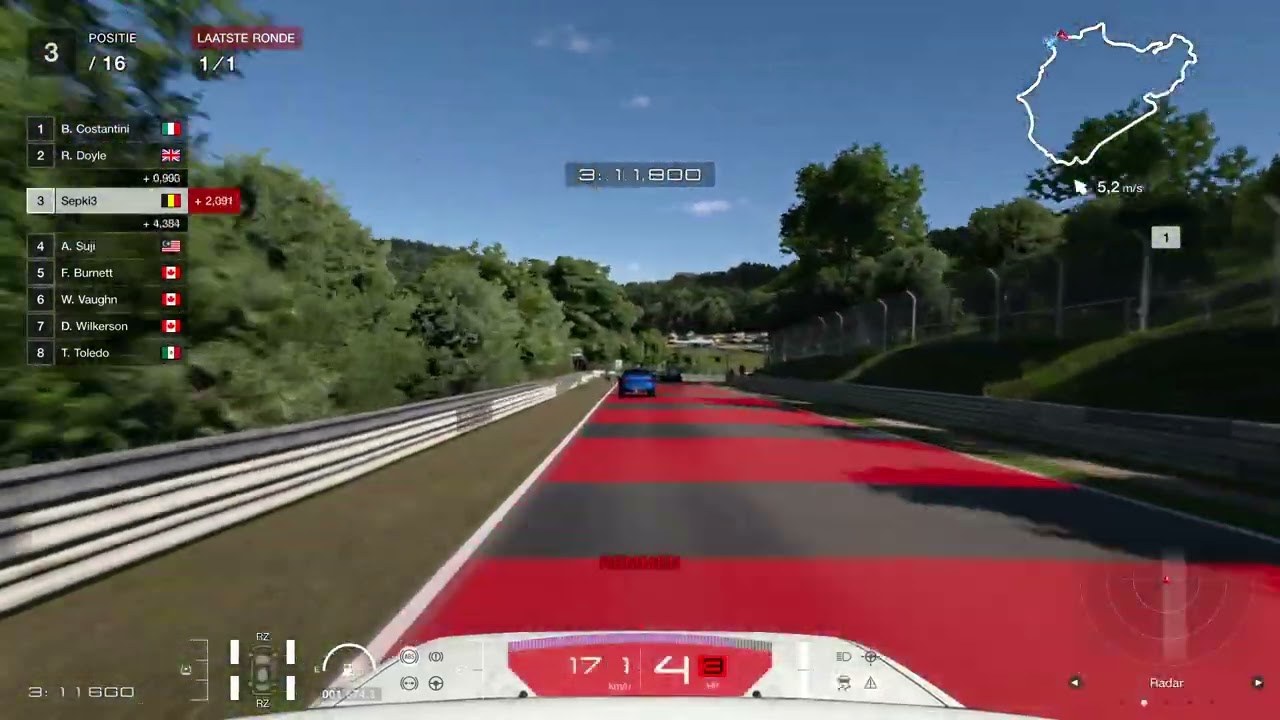GT7, stock ae86 race around the nurburgring