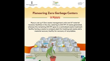Mysuru pioneered the concept of Zero Garbage Centers