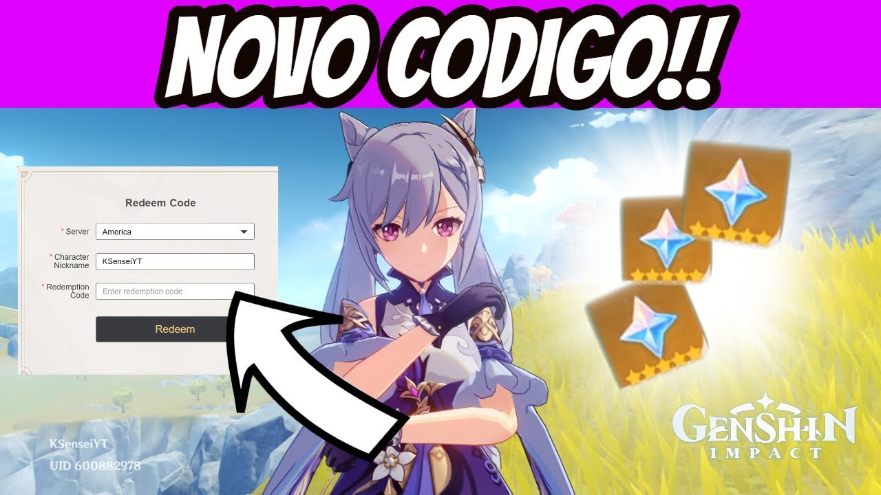 Genshin Impact BR on X: Códigos de Resgate do Programa Especial