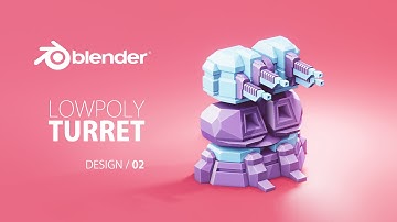 Create Stylised 3D Clean TURRET model in BLENDER | 3d Low poly Game Art | 3d Turret Concept Design