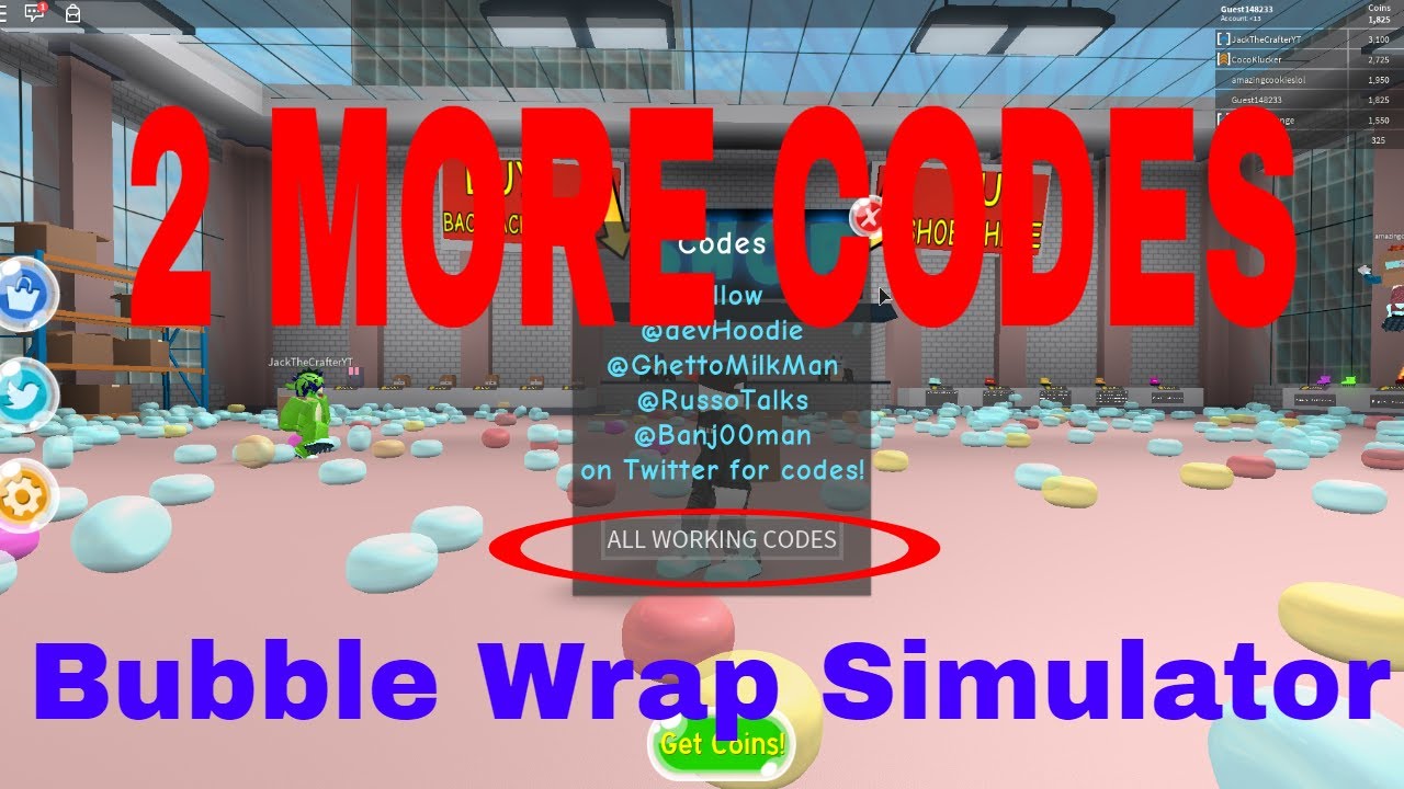 All Bubble Wrap Simulator Codes