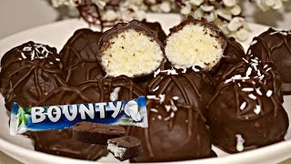 كرات جوز الهند بالشوكولاتة بثلاث مكونات Bounty balls only3ingredients #coconutballs#كرات_جوز_الهند