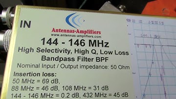 New 144 - 146 MHz Low Loss Bandpass Filter (0,2dB) test
