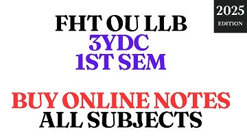 Osmania Univeristy LLB 3YDC All Subjects Notes