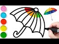 Bolalar Uchun soyabon rasm chizish/Drawing Umbrella for children with kids song/Рисование Зонтик