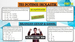 Hai pejuang utbk, sudah siapkah kalian menghadapi utbk sbmptn 2020?
yuk belajar materi tps (tes potensi skolastik) khususnya bilangan
ganjil & genap. ...